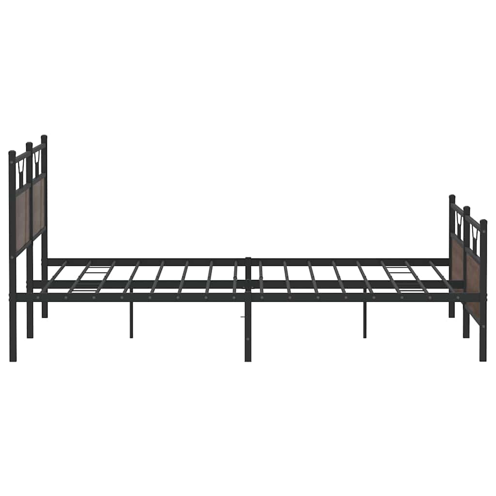 sengeramme uden madras 193x203 cm metal brun egetræsfarve
