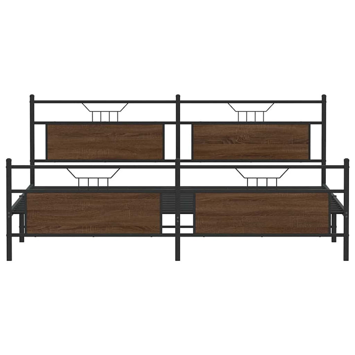 sengeramme uden madras 200x200 cm metal brun egetræsfarve