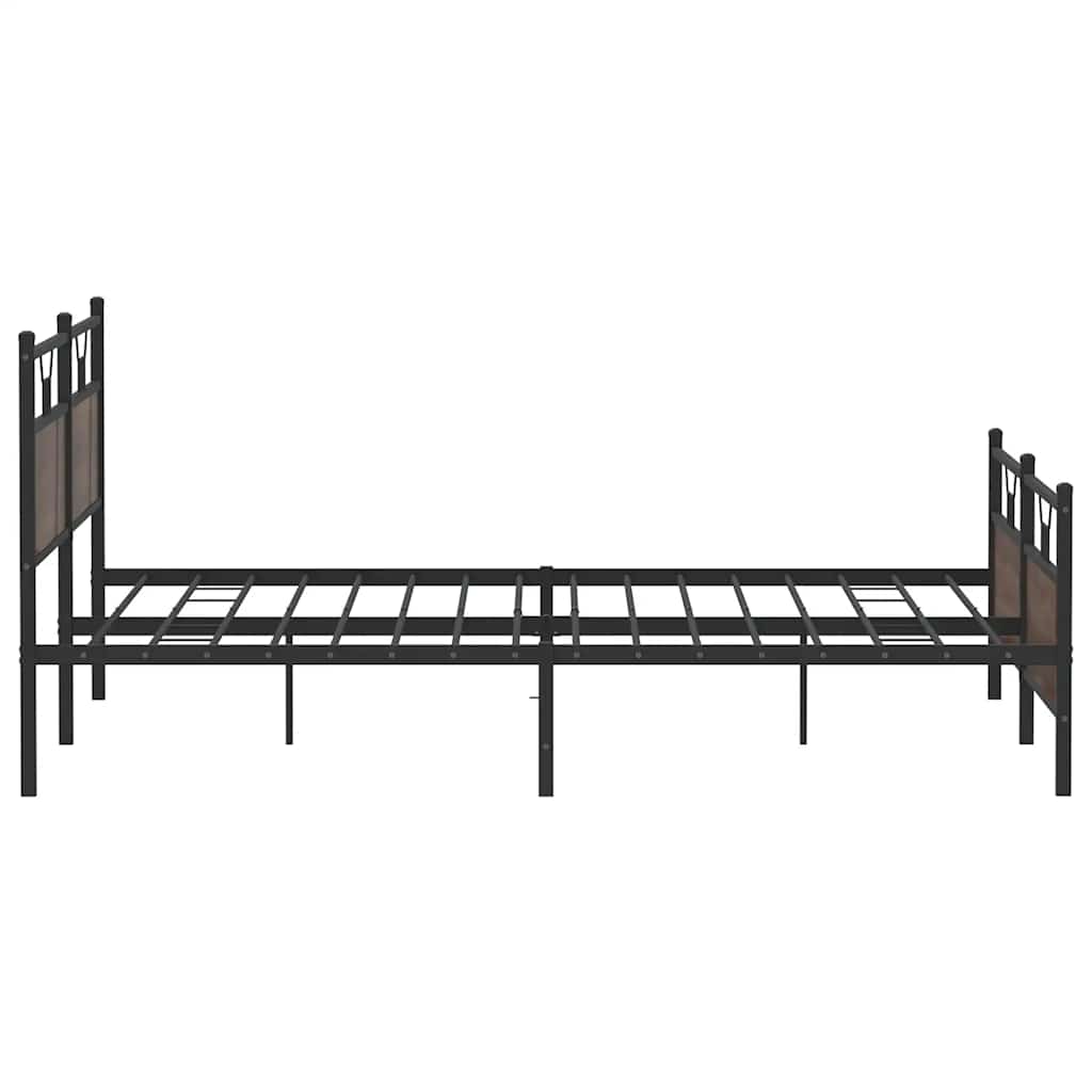 sengeramme uden madras 200x200 cm metal brun egetræsfarve