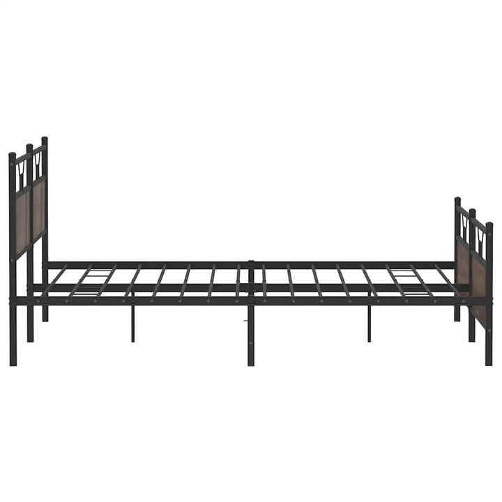 sengeramme uden madras 200x200 cm metal brun egetræsfarve
