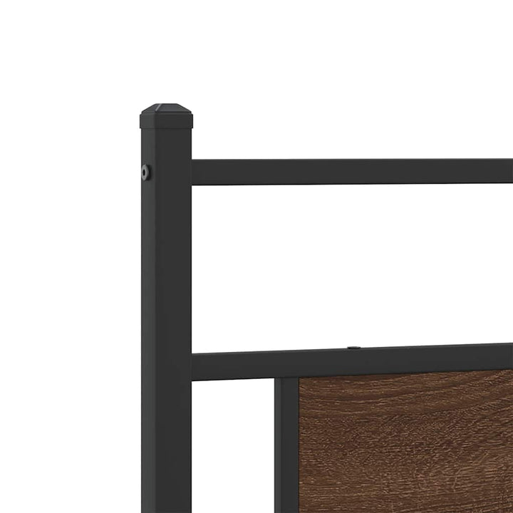 sengeramme uden madras 200x200 cm metal brun egetræsfarve