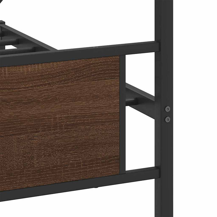 sengeramme uden madras 200x200 cm metal brun egetræsfarve