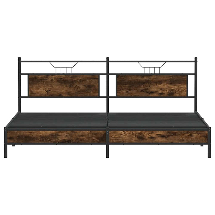 sengeramme uden madras 193x203 cm metal røget egetræsfarve