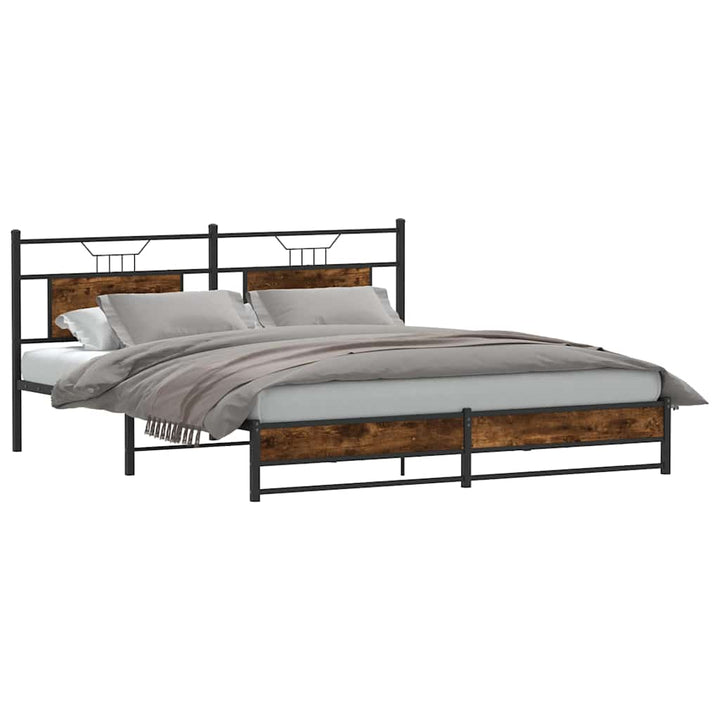 sengeramme uden madras 180x200 cm metal røget egetræsfarve