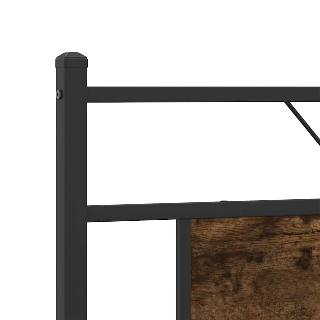 sengeramme uden madras 180x200 cm metal røget egetræsfarve