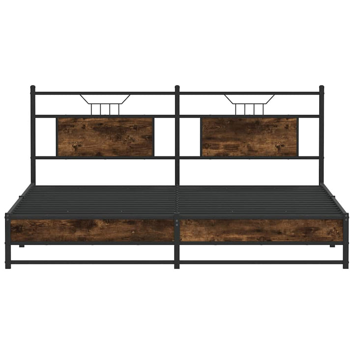 sengeramme uden madras 183x213 cm metal røget egetræsfarve