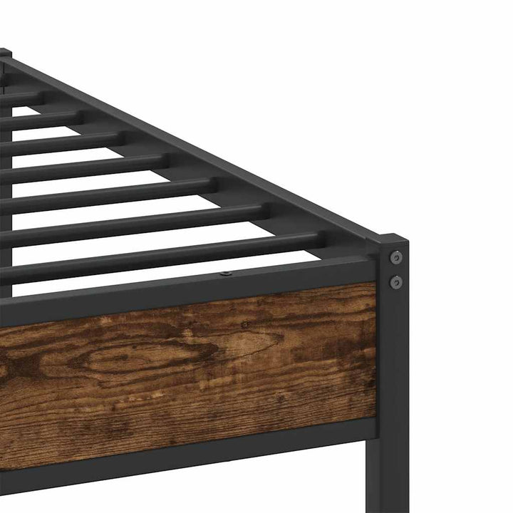 sengeramme uden madras 193x203 cm metal røget egetræsfarve
