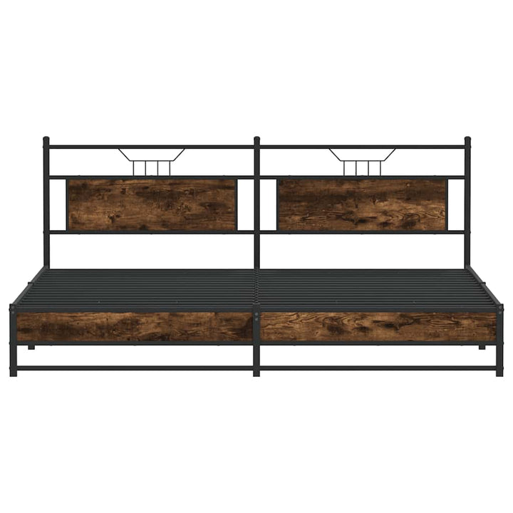 sengeramme uden madras 200x200 cm metal røget egetræsfarve