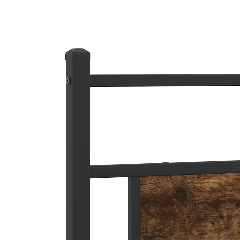sengeramme uden madras 200x200 cm metal røget egetræsfarve