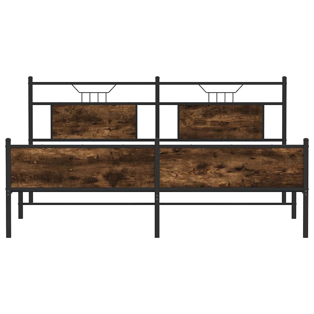 sengeramme uden madras 160x200 cm metal røget egetræsfarve