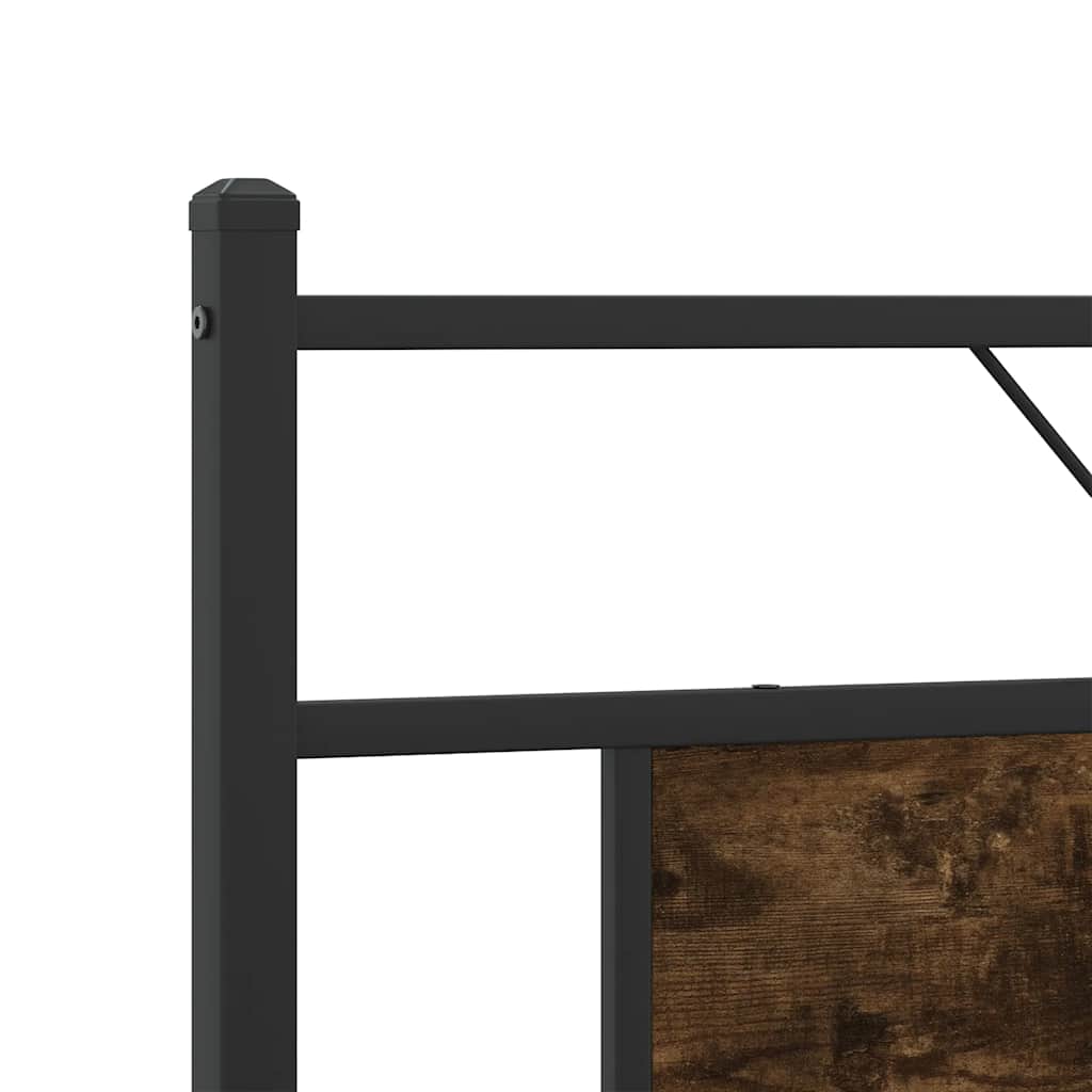 sengeramme uden madras 180x200 cm metal røget egetræsfarve