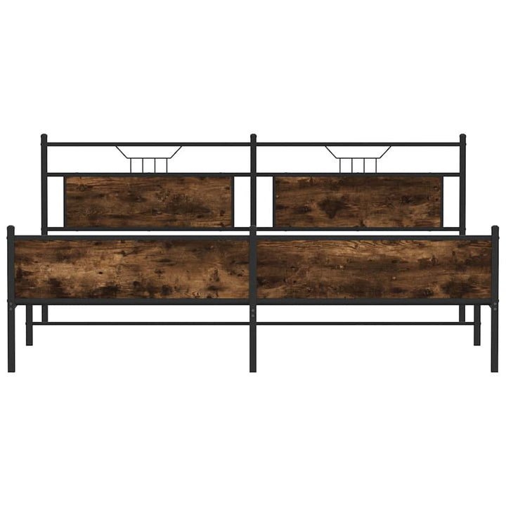 sengeramme uden madras 193x203 cm metal røget egetræsfarve