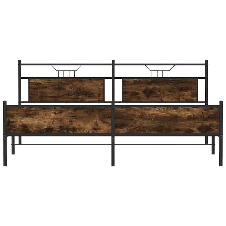 sengeramme uden madras 193x203 cm metal røget egetræsfarve