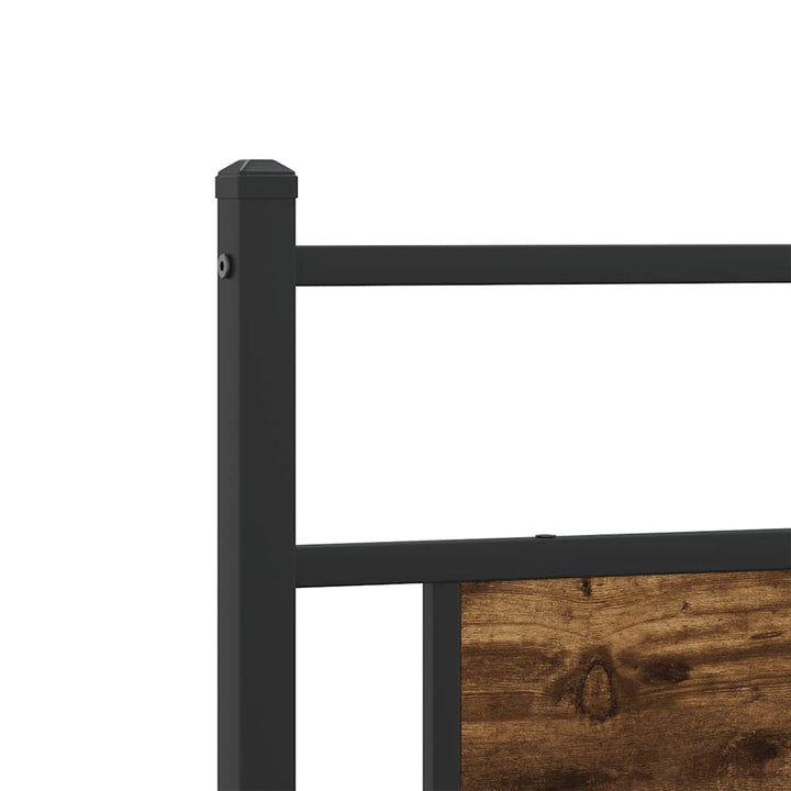 sengeramme uden madras 200x200 cm metal røget egetræsfarve