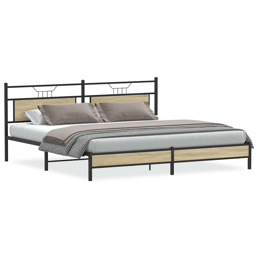 sengeramme uden madras 200x200 cm metal sonoma-eg