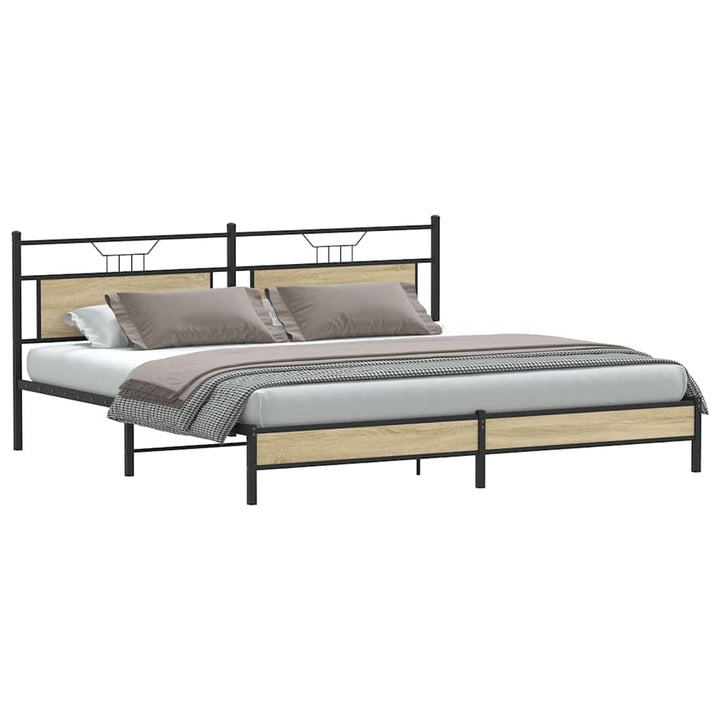 sengeramme uden madras 200x200 cm metal sonoma-eg