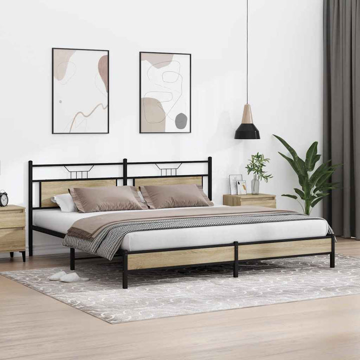 sengeramme uden madras 200x200 cm metal sonoma-eg