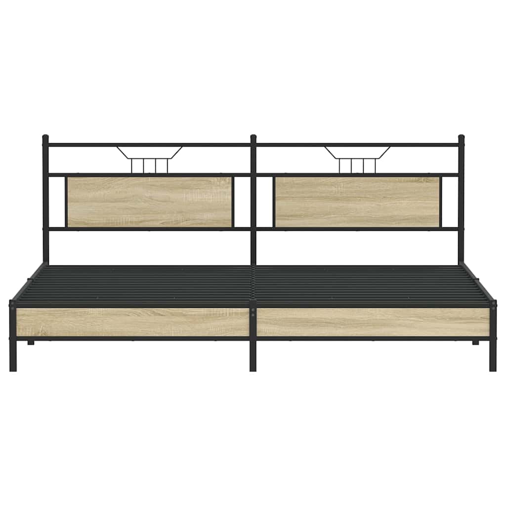 sengeramme uden madras 200x200 cm metal sonoma-eg