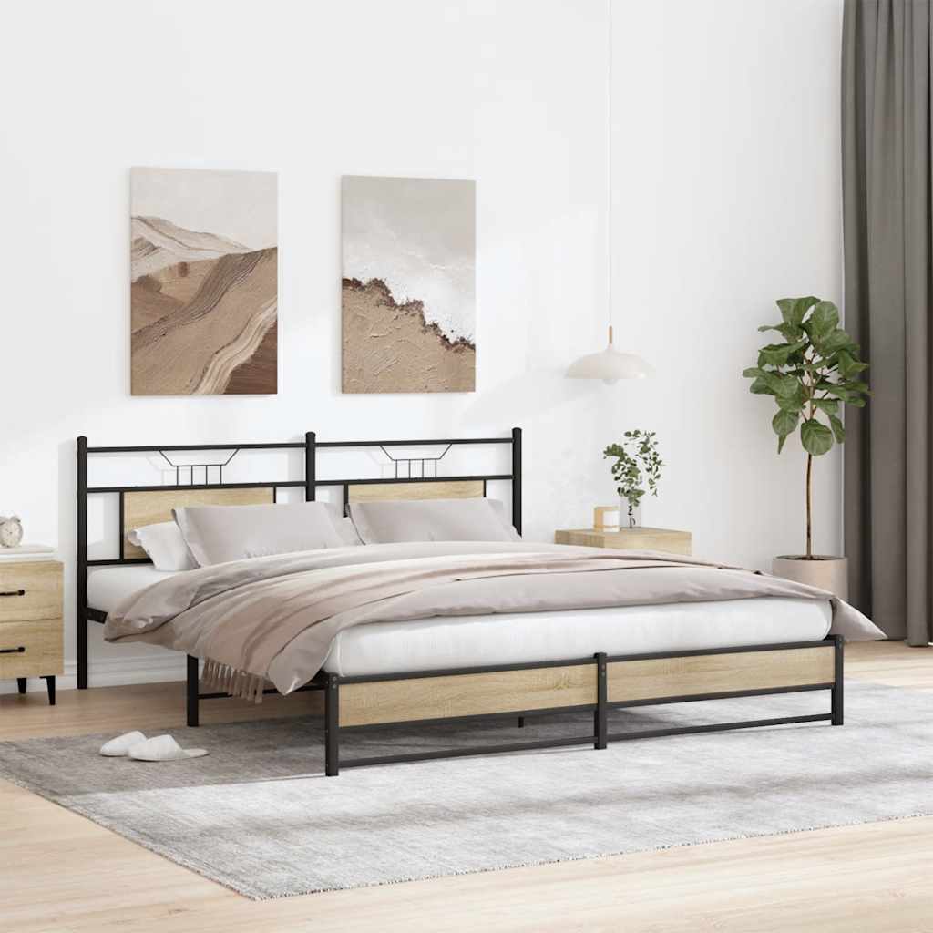 sengeramme uden madras 180x200 cm metal sonoma-eg