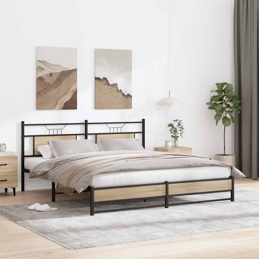 sengeramme uden madras 183x213 cm metal sonoma-eg
