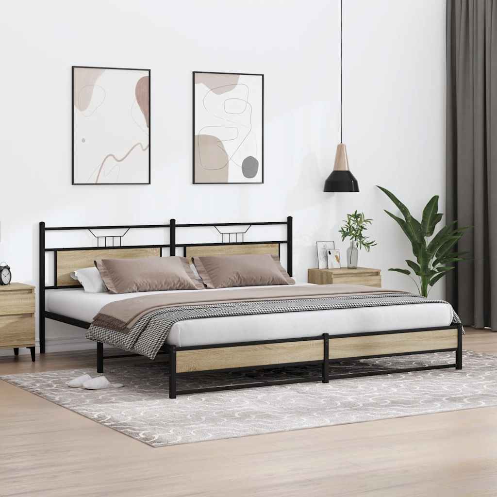 sengeramme uden madras 193x203 cm metal sonoma-eg