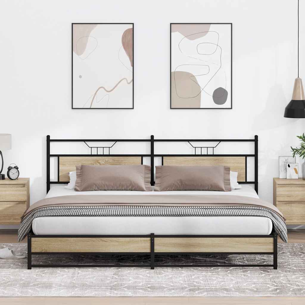 sengeramme uden madras 200x200 cm metal sonoma-eg