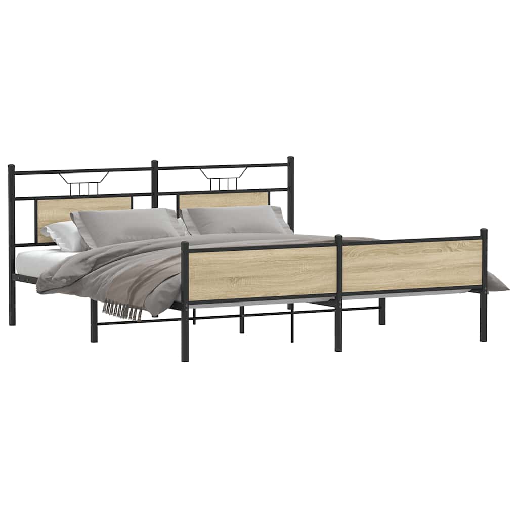 sengeramme uden madras 160x200 cm metal sonoma-eg