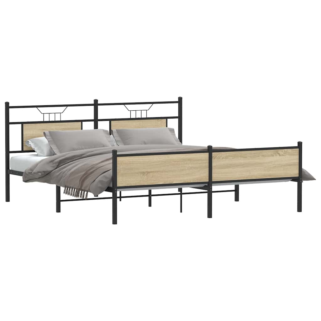 sengeramme uden madras 160x200 cm metal sonoma-eg