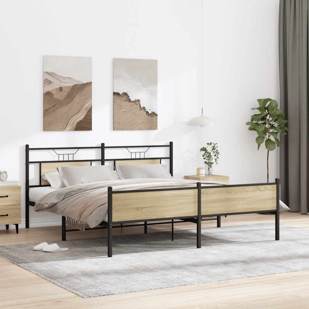 sengeramme uden madras 160x200 cm metal sonoma-eg