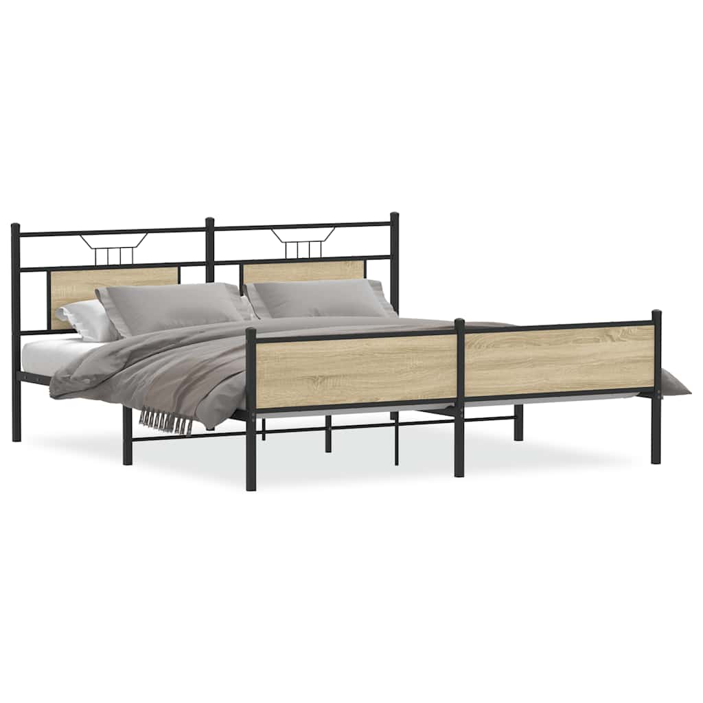 sengeramme uden madras 180x200 cm metal sonoma-eg