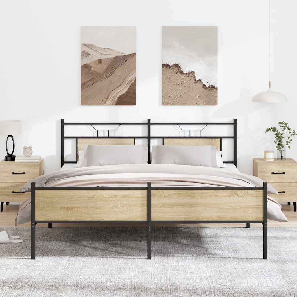 sengeramme uden madras 183x213 cm metal sonoma-eg
