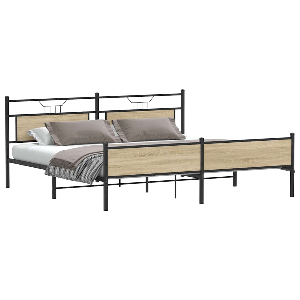 sengeramme uden madras 193x203 cm metal sonoma-eg