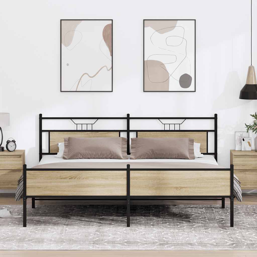 sengeramme uden madras 193x203 cm metal sonoma-eg