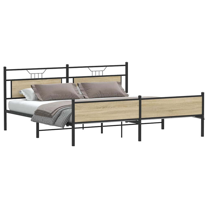sengeramme uden madras 200x200 cm metal sonoma-eg
