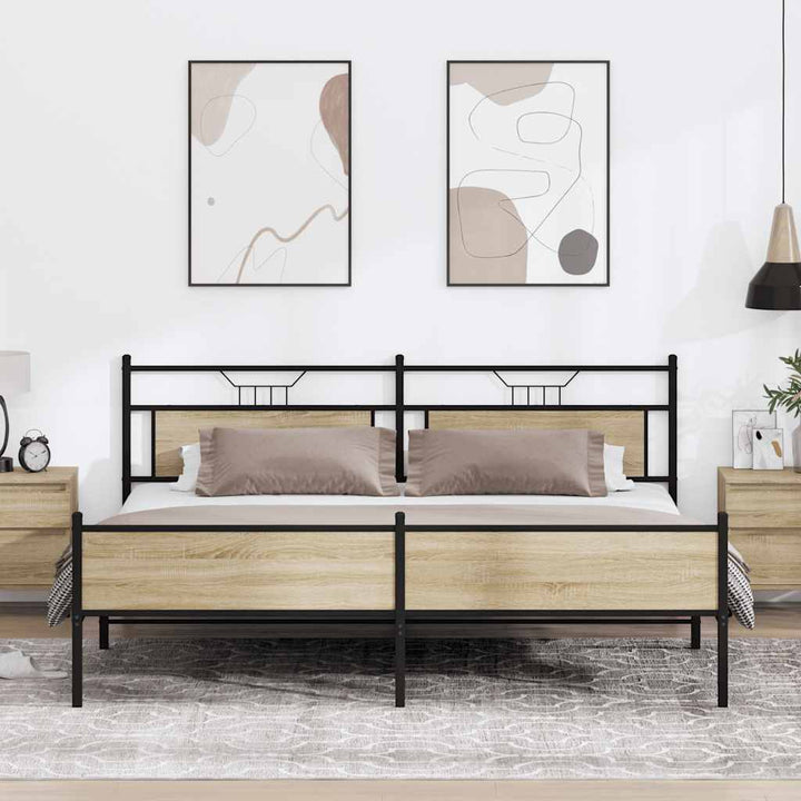 sengeramme uden madras 200x200 cm metal sonoma-eg