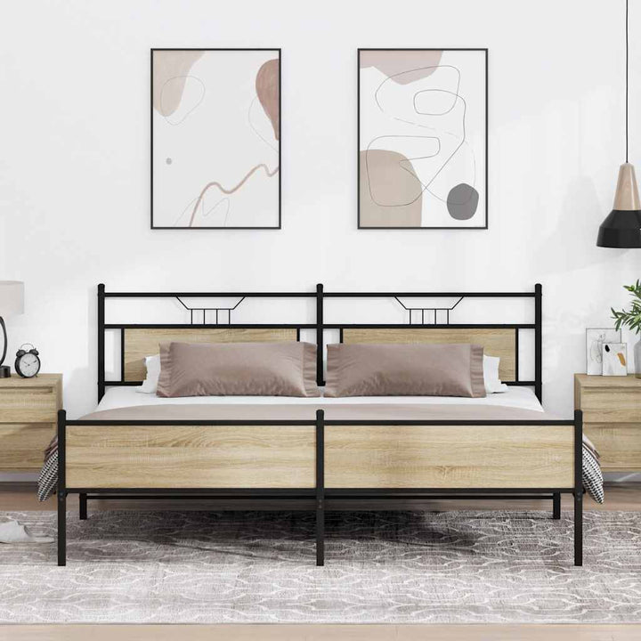 sengeramme uden madras 200x200 cm metal sonoma-eg