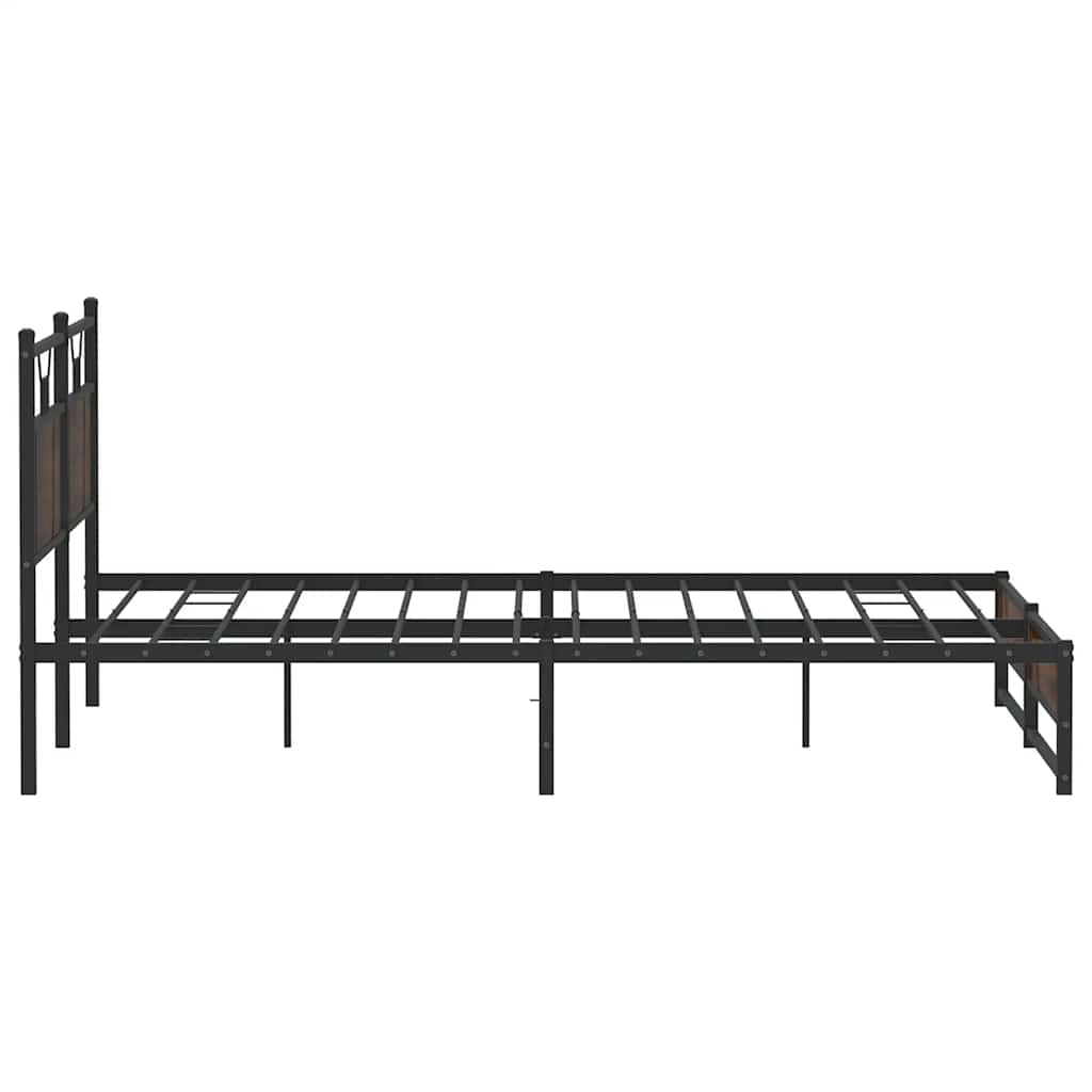 sengeramme uden madras 183x213 cm metal brun egetræsfarve