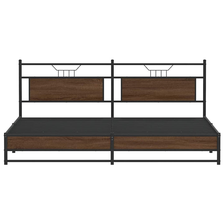 sengeramme uden madras 200x200 cm metal brun egetræsfarve