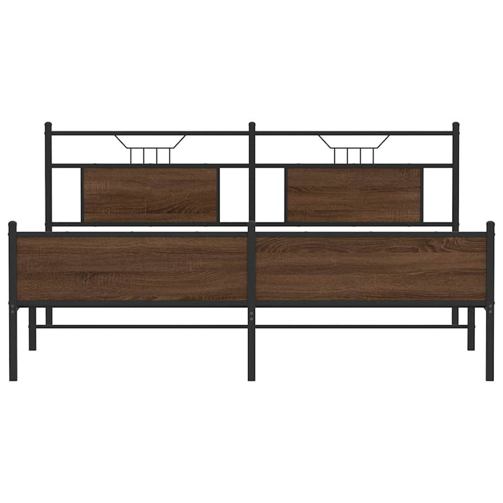 sengeramme uden madras 160x200 cm metal brun egetræsfarve