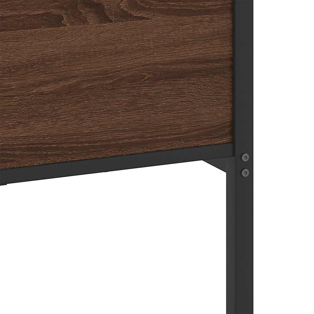 sengeramme uden madras 183x213 cm metal brun egetræsfarve