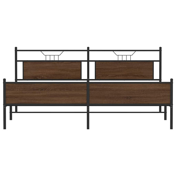 sengeramme uden madras 200x200 cm metal brun egetræsfarve