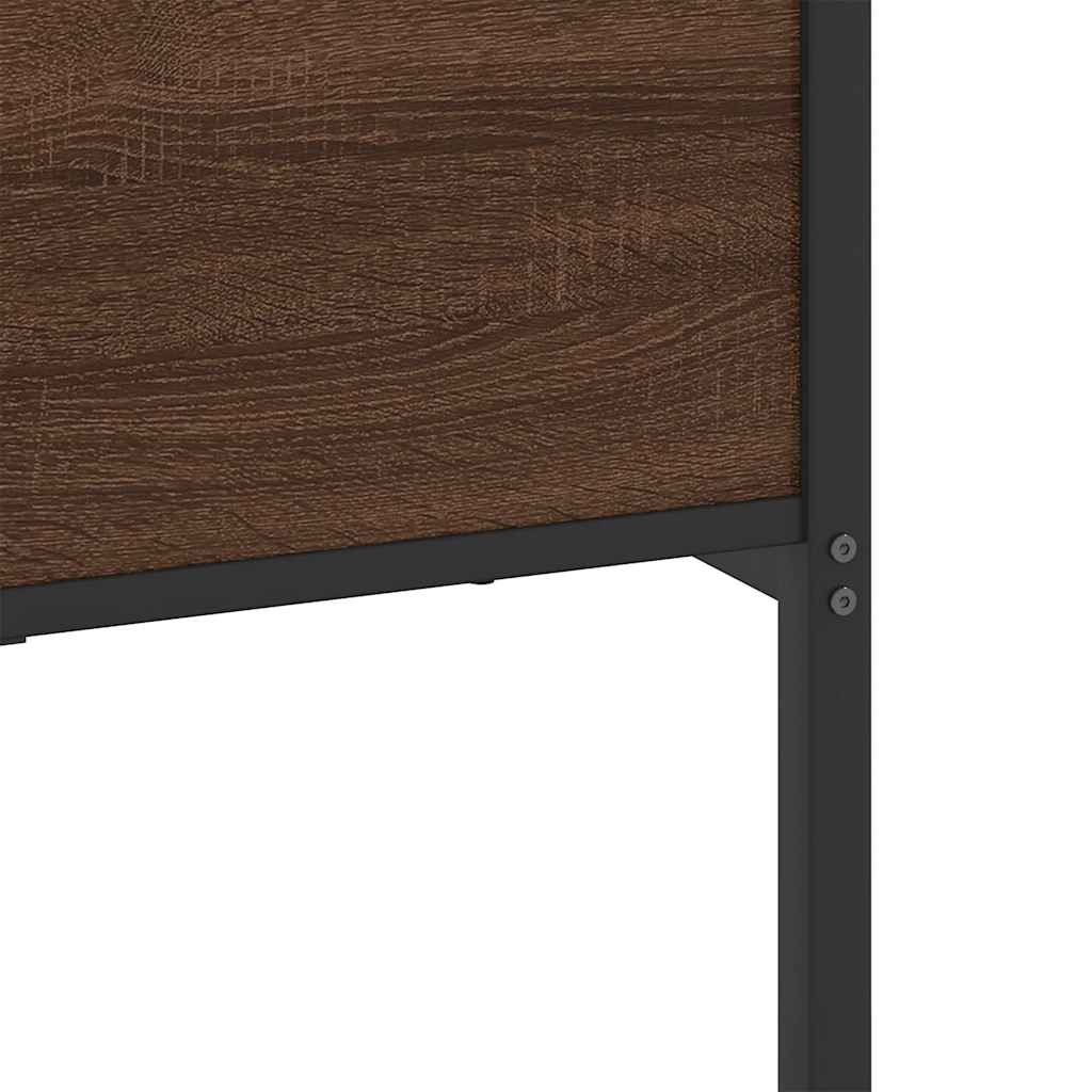 sengeramme uden madras 200x200 cm metal brun egetræsfarve