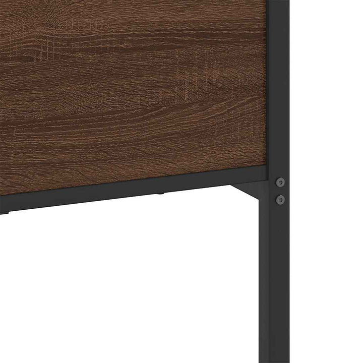sengeramme uden madras 200x200 cm metal brun egetræsfarve
