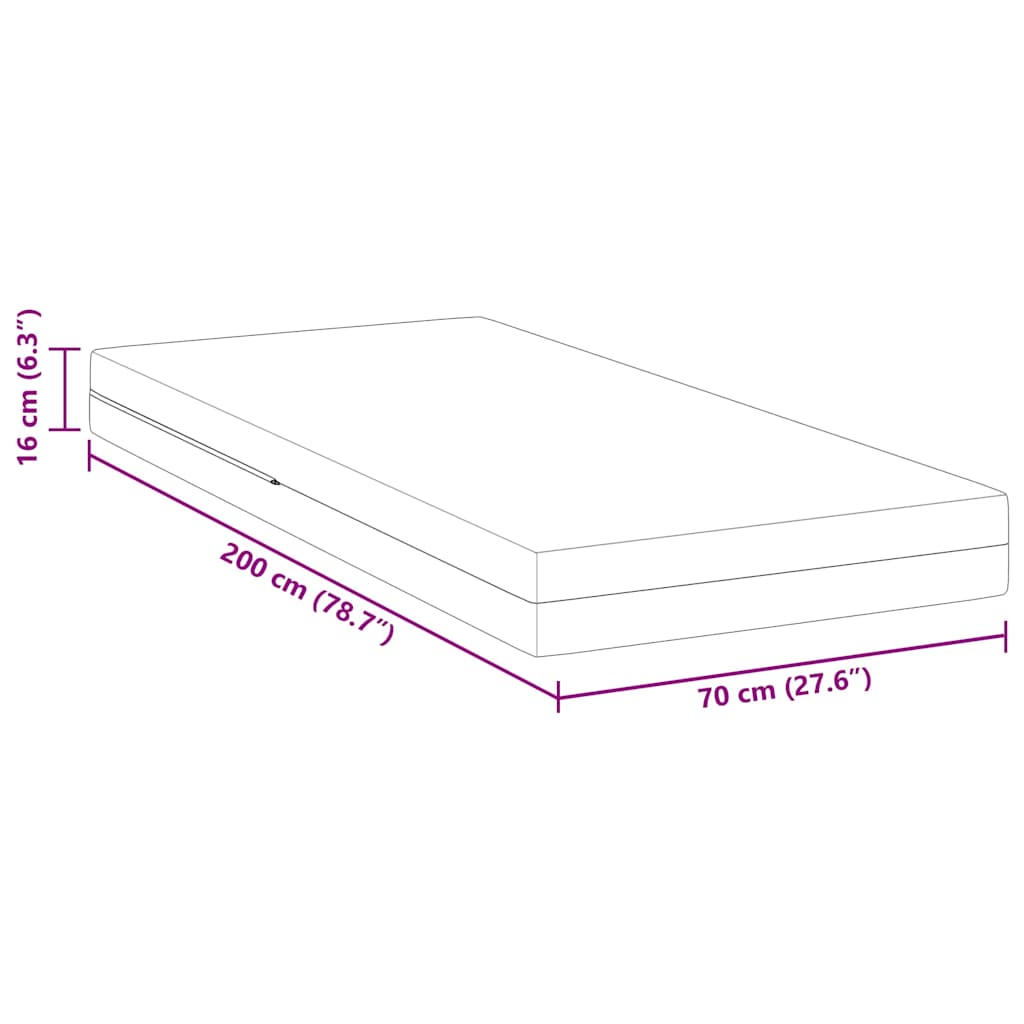 Madras Medium fast 70 x 200 cm Hvid