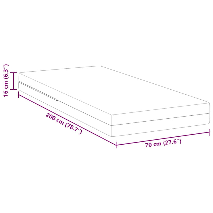 Madras Medium fast 70 x 200 cm Hvid