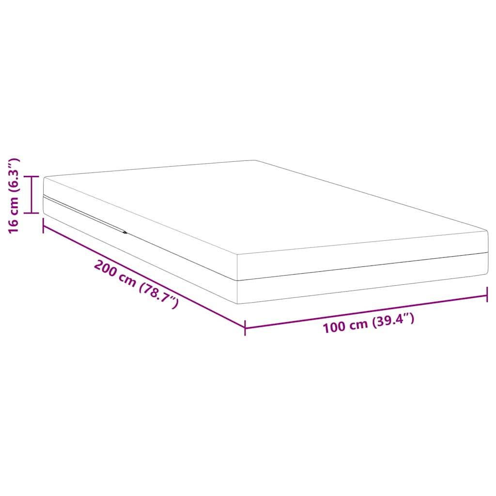 Madras Medium fast 100 x 200 cm Hvid