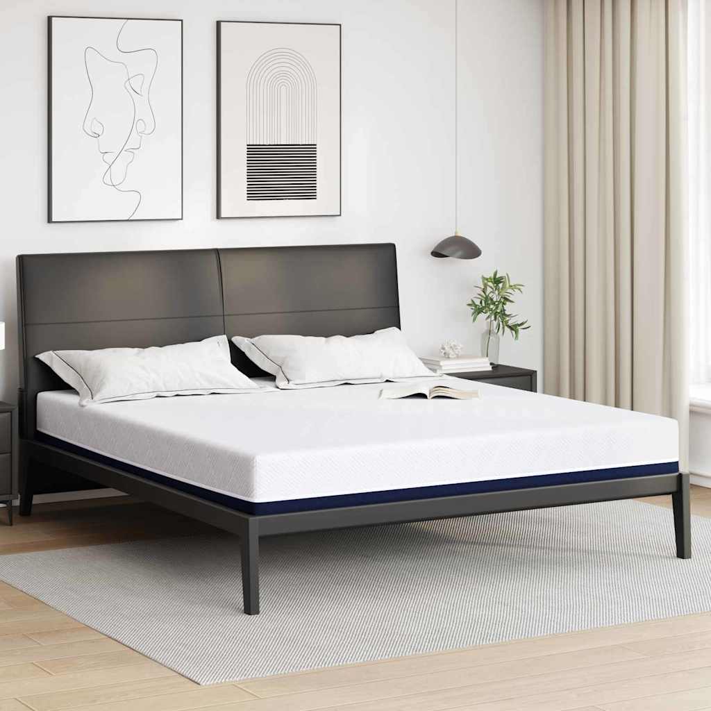 Madras Hvid og Blå 200 x 200 cm Jacquard stof