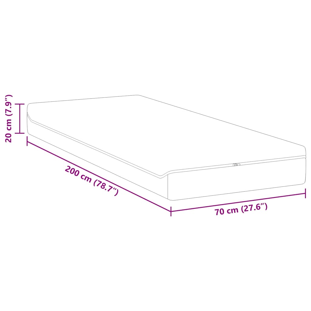 Madras Medium blød 70 x 200 cm Hvid og Grå