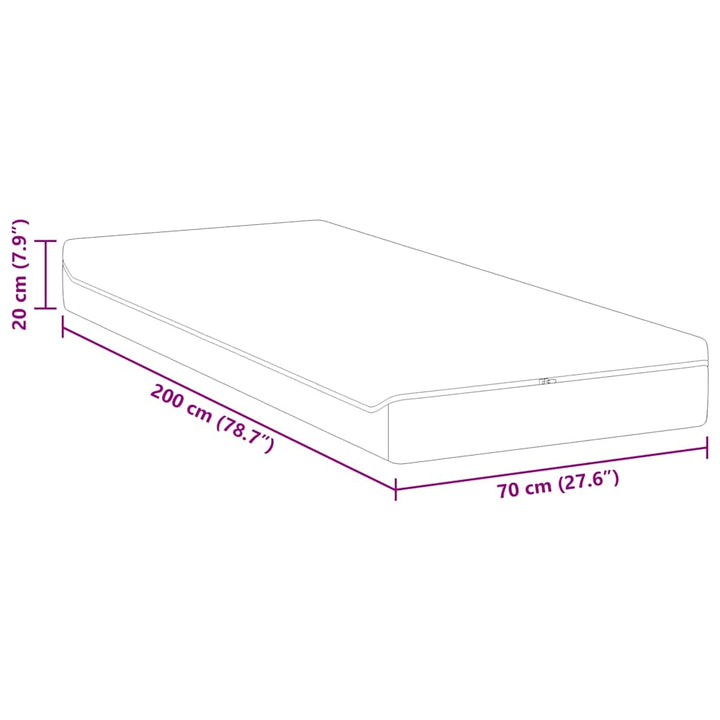 Madras Medium blød 70 x 200 cm Hvid og Grå