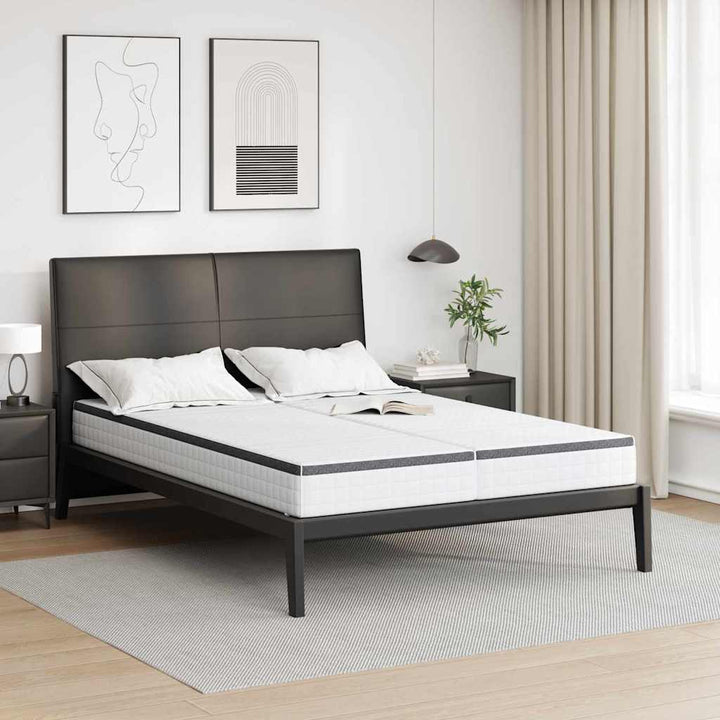 Madras 2 stk. Medium blød 70 x 190 cm Hvid og Grå